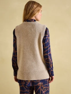 Clearance Joules Holly Longline Knitted Vest Camel