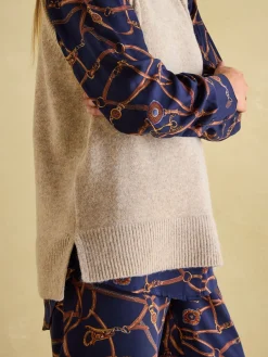 Clearance Joules Holly Longline Knitted Vest Camel