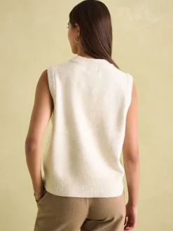Joules Holly Regular Fit Knitted Vest Cream