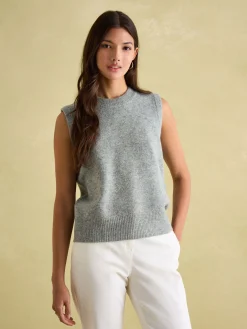 Outlet Joules Holly Regular Fit Knitted Vest Grey