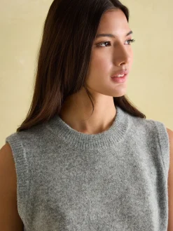 Outlet Joules Holly Regular Fit Knitted Vest Grey