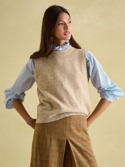 Sale Joules Holly Regular Fit Knitted Vest Natural