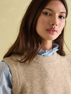 Sale Joules Holly Regular Fit Knitted Vest Natural