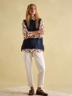 New Joules Holly Longline Knitted Vest Navy