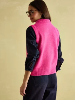 Best Joules Holly Regular Fit Knitted Vest Pink
