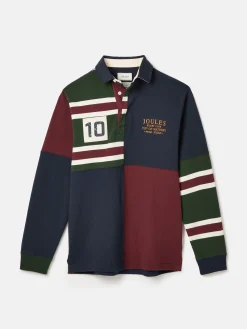 Outlet Joules Hotch Potch Embellished Striped Rugby Shirt Navy