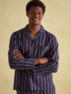 Discount Joules Hugo Navy Stripe Cotton Pyjama Set NavyStripe