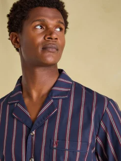 Discount Joules Hugo Navy Stripe Cotton Pyjama Set NavyStripe