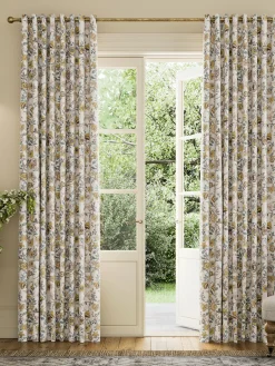 Online Joules Indienne Floral Set of 2 Blackout Eyelet Curtains Yellow
