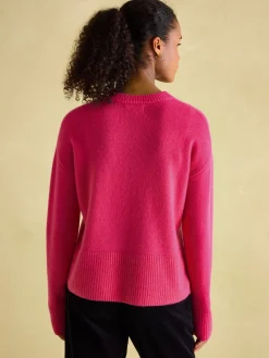 Hot Joules Ivy 100% Cashmere Jumper Pink
