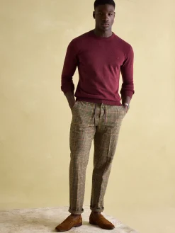 Sale Joules Jarvis Crew Neck Knitted Jumper Burgundy