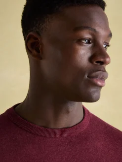 Sale Joules Jarvis Crew Neck Knitted Jumper Burgundy