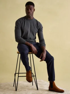 Sale Joules Jarvis Charcoal Grey Crew Neck Knitted Jumper CharcoalGrey