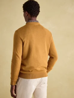 Best Joules Jarvis Dark Yellow Crew Neck Knitted Jumper DarkYellow