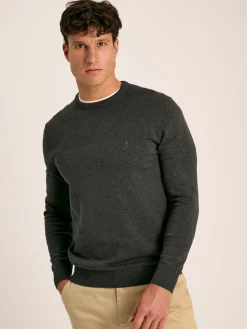 Outlet Joules Jarvis Crew Neck Knitted Jumper Grey