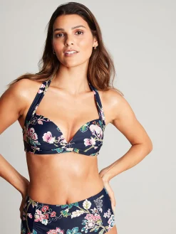 Outlet Joules Jasmine Navy Floral Bikini Top NavyFloral