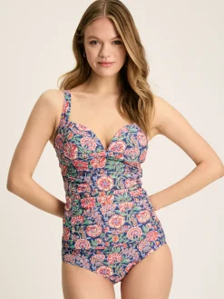 Discount Joules Jasmine Pink & Navy Tankini Top Pink&Navy