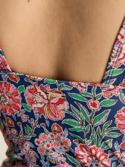 Discount Joules Jasmine Pink & Navy Tankini Top Pink&Navy