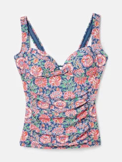 Discount Joules Jasmine Pink & Navy Tankini Top Pink&Navy