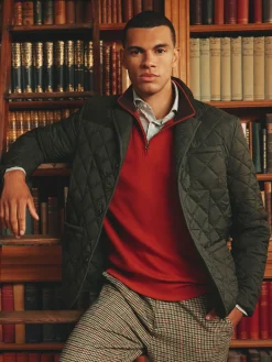 New Joules Jasper Diamond Quilted Blazer Green