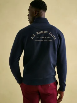 Best Joules Jenkins Navy Blue Quarter Zip Graphic Sweatshirt NavyBlue