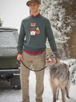 Online Joules Jonty Intarsia Crew Knit Jumper Green