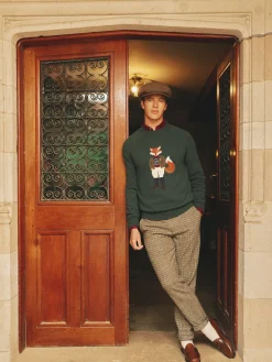 Online Joules Jonty Intarsia Crew Knit Jumper Green