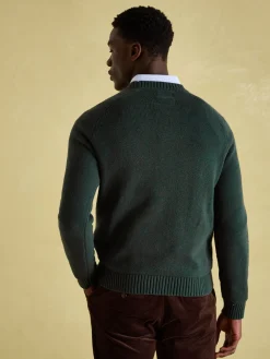 Online Joules Jonty Intarsia Crew Knit Jumper Green