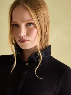 Joules Kate Long Sleeve Frilled Neck Top Black