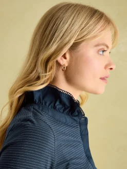 Clearance Joules Kate Navy Sparkle Long Sleeve Frilled Neck Top NavySparkle