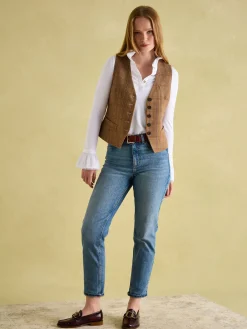 Clearance Joules Kate Long Sleeve Frilled Neck Top White