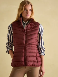 Discount Joules Kenley Showerproof Padded Gilet Burgundy