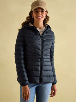 Sale Joules Kenley Showerproof Padded Coat with Hood Navy