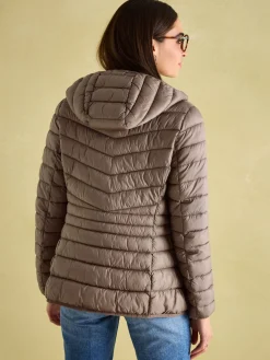 Discount Joules Kenley Showerproof Padded Coat with Hood Neutral