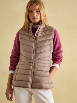 Clearance Joules Kenley Showerproof Padded Gilet Pearl