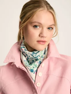 Sale Joules Kensington Cotton Square Scarf Cream