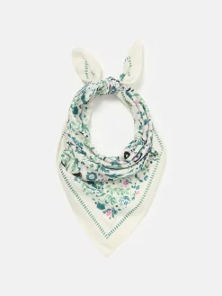 Sale Joules Kensington Cotton Square Scarf Cream