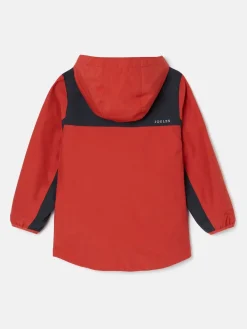 Joules Kids' Ayston Orange Colourblock Waterproof Fleece Lined Raincoat OrangeColourblock