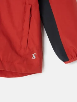 Joules Kids' Ayston Orange Colourblock Waterproof Fleece Lined Raincoat OrangeColourblock