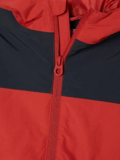 Joules Kids' Ayston Orange Colourblock Waterproof Fleece Lined Raincoat OrangeColourblock