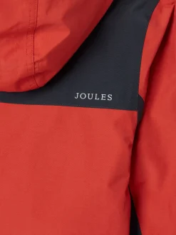Joules Kids' Ayston Orange Colourblock Waterproof Fleece Lined Raincoat OrangeColourblock