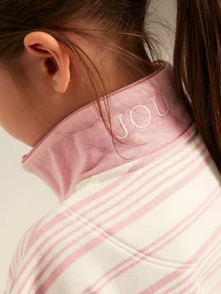 Discount Joules Kids' Burnham Pink Stripe Funnel Neck Sweatshirt PinkStripe