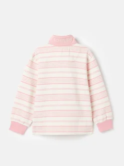 Discount Joules Kids' Burnham Pink Stripe Funnel Neck Sweatshirt PinkStripe
