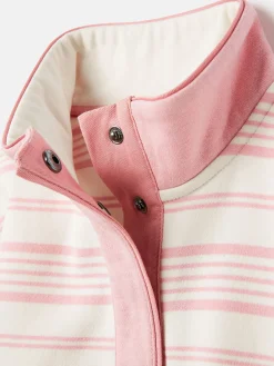 Discount Joules Kids' Burnham Pink Stripe Funnel Neck Sweatshirt PinkStripe