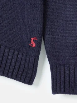 Sale Joules Kids' Cracking Navy Blue Intarsia Knitted Festive Jumper NavyBlue
