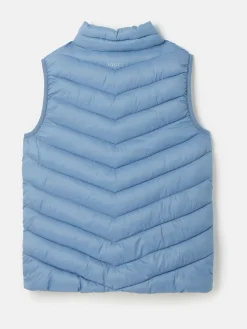 Hot Joules Kids' Crofton Showerproof Quilted Gilet Blue