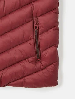 Discount Joules Kids' Crofton Burgundy Red Showerproof Quilted Gilet BurgundyRed