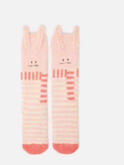 Joules Kids' Fluffy Character Socks Pink
