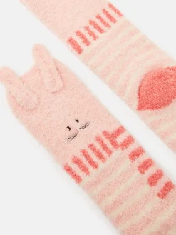 Joules Kids' Fluffy Character Socks Pink