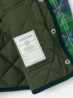 Online Joules Kids' Freddie Green Check Quilted Checked Jacket GreenCheck